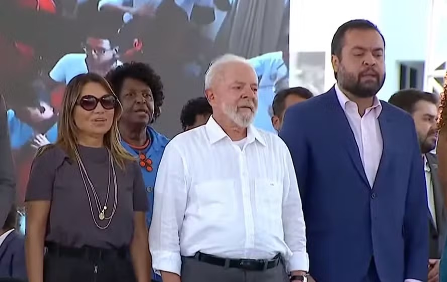 Janja, Lula e Cláudio Castro em Magé, em evento do Minha Casa, Minha Vida 