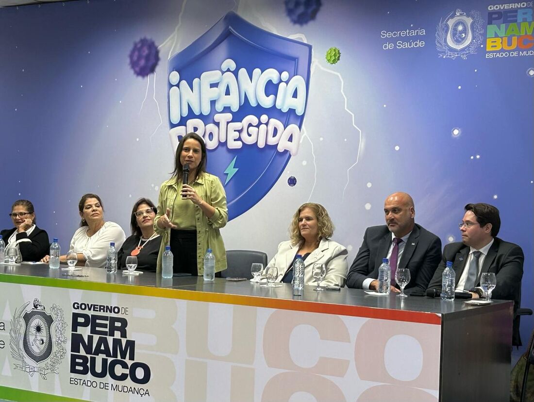 Governadora Raquel Lyra durante apresentação do "Infância Protegida"