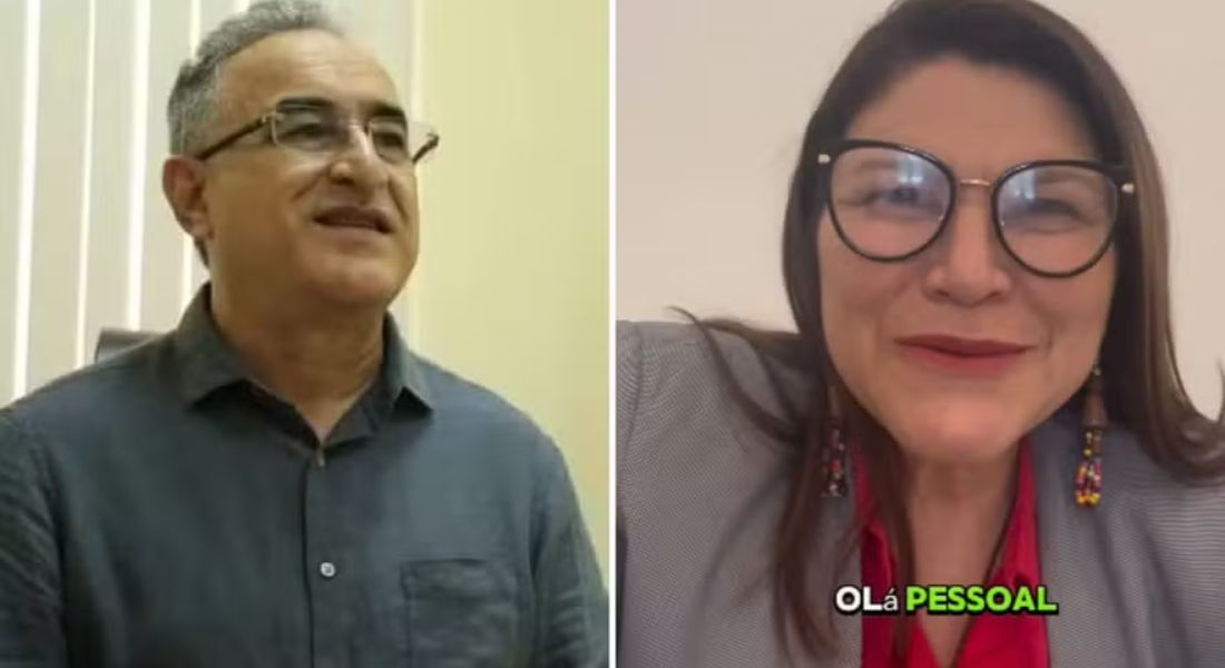 O prefeito de Belém, Edmilson Rodrigues, e a vereadora Professora Silvia Letícia