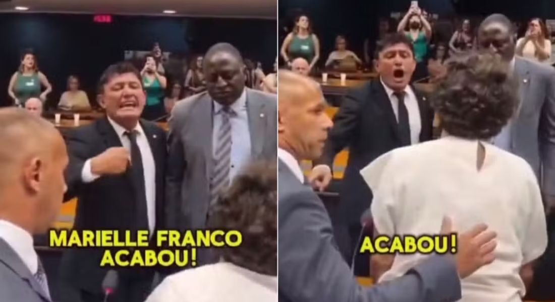 Vídeo que mostra o deputado Gilvan da Federal (PL) gritando 'Marielle Franco acabou' na Câmara