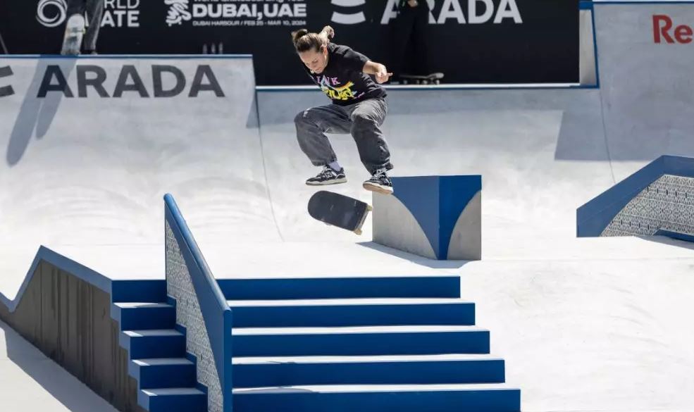 Marina Gabriela representou o skate street feminino brasaileiro no Pro Tour de Dubai