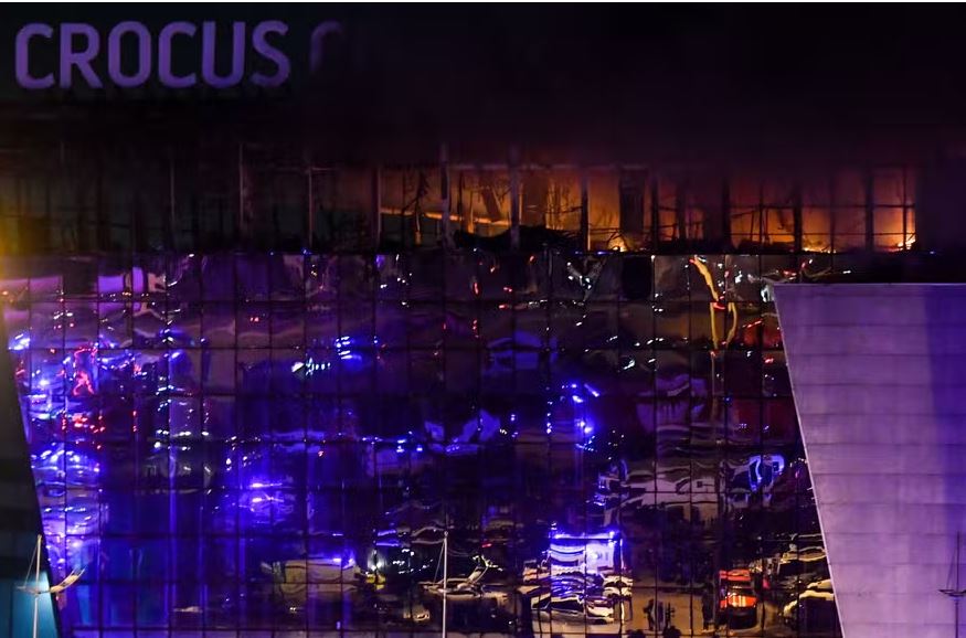 Fachada do Crocus City Center, cenário do maior atentado na Rússia em duas décadas 