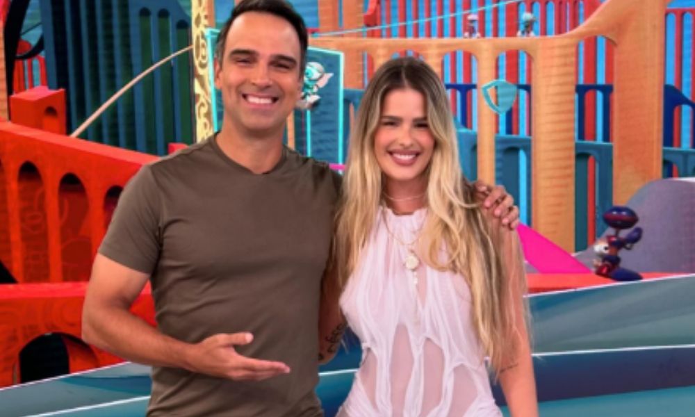 Tadeu Schmidt e Yasmin Brunet na noite de eliminação da última terça-feira (12)