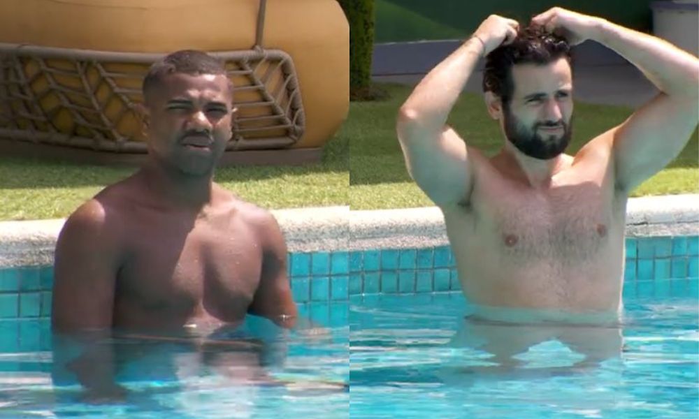 Davi e Matteus na piscina do BBB 24