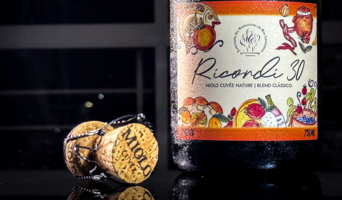 Espumante Ricordi 30 Cuvée Natur, produzido em parceria com a Miolo