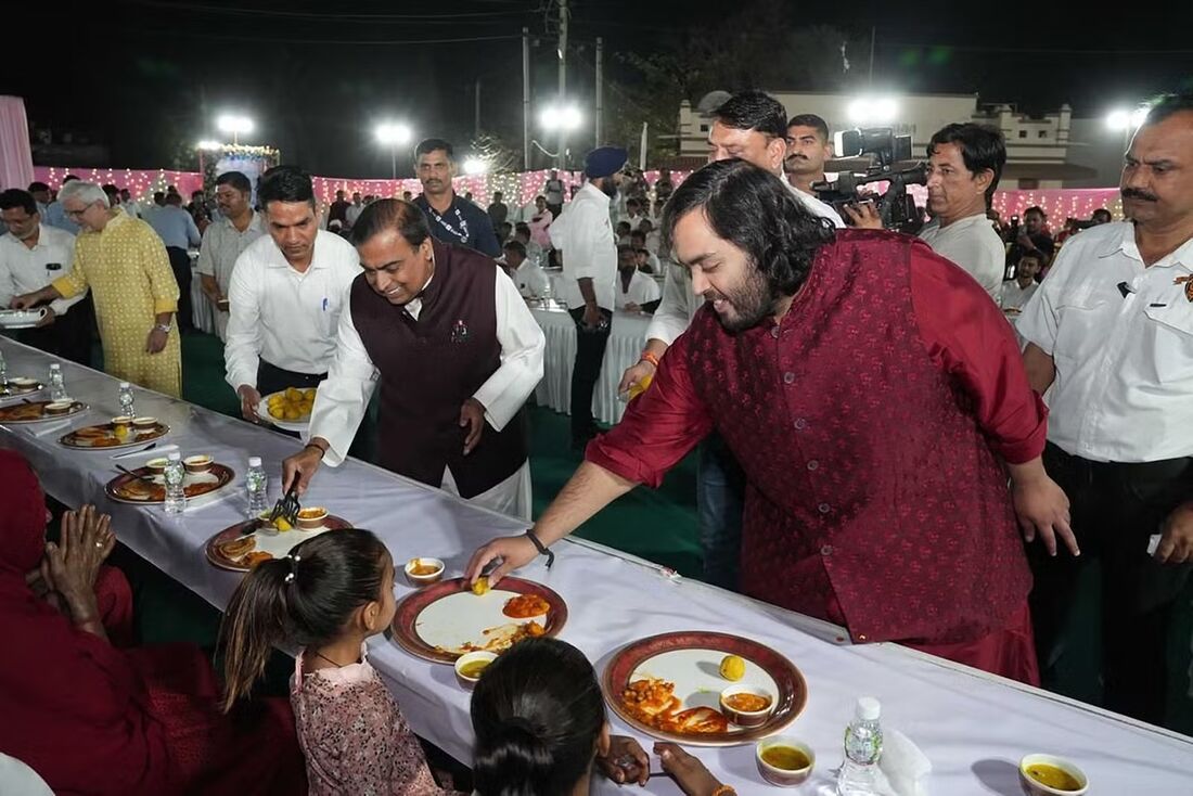 Mukesh Ambani deu festa para comunidade em celebração de pré-casamento do filho