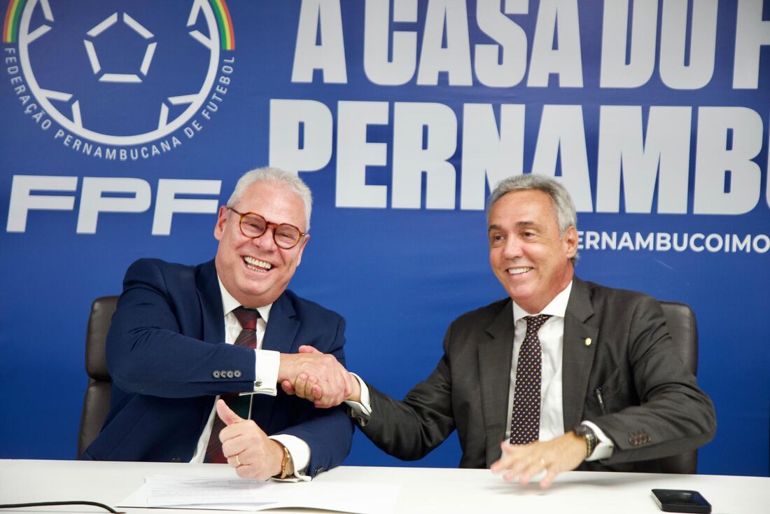 Erik Simões, Coordenador geral do Nupemec, e Evandro Carvalho, presidente da FPF