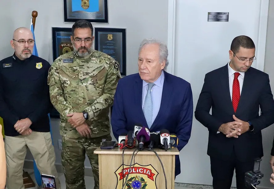 Ministro da Justiça, Ricardo Lewandowski, durante coletiva de imprensa em Mossoró 