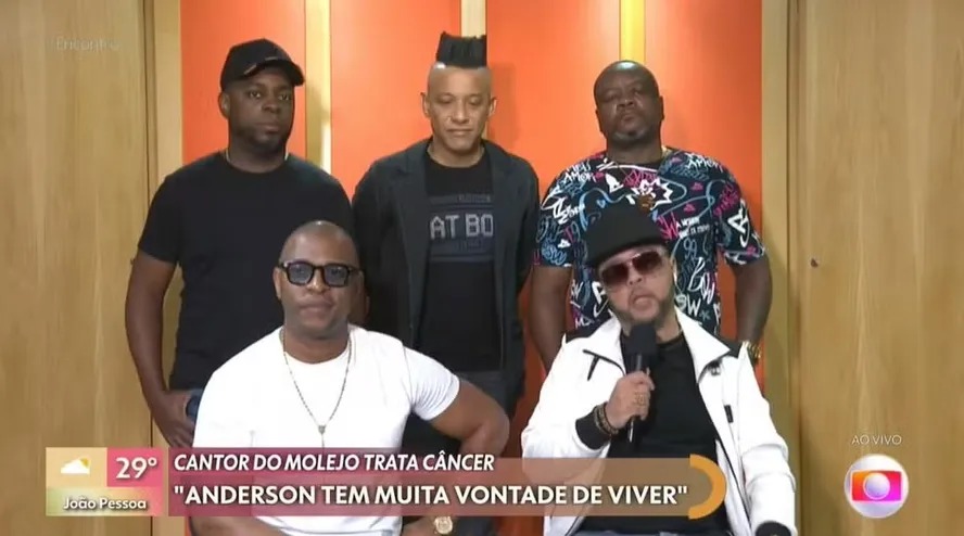 Integrantes do grupo Molejo participam do 'Encontro' para falar de estado de saúde de Anderson 