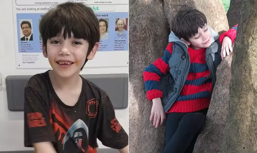 Aubrey Rothery, de 7 anos, foi diagnosticado com glioma pontino intrínseco difuso (DIPG)