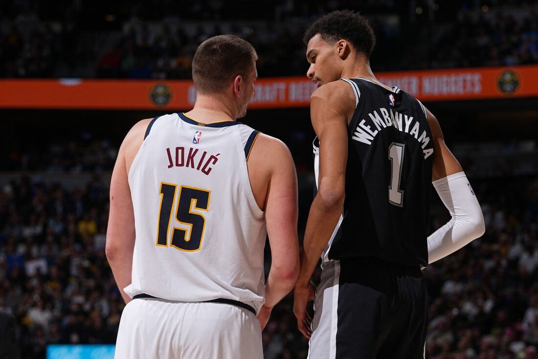 Jokic, do Nuggets, e Wembanyama, do Spurs