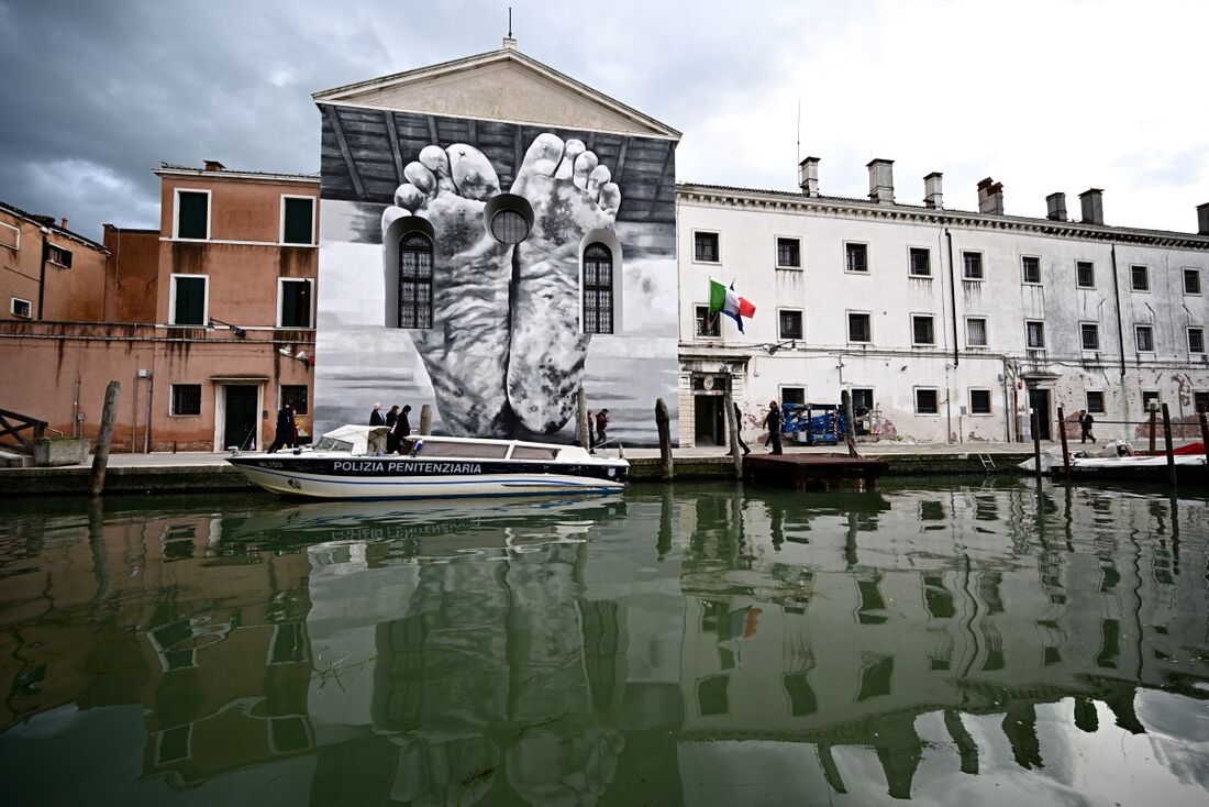 Pré-abertura da mostra de arte da 60ª Bienal de Veneza, em 18 de abril de 2024