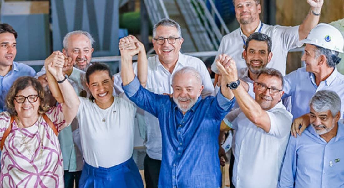 Lula na inauguração da estação elevatória