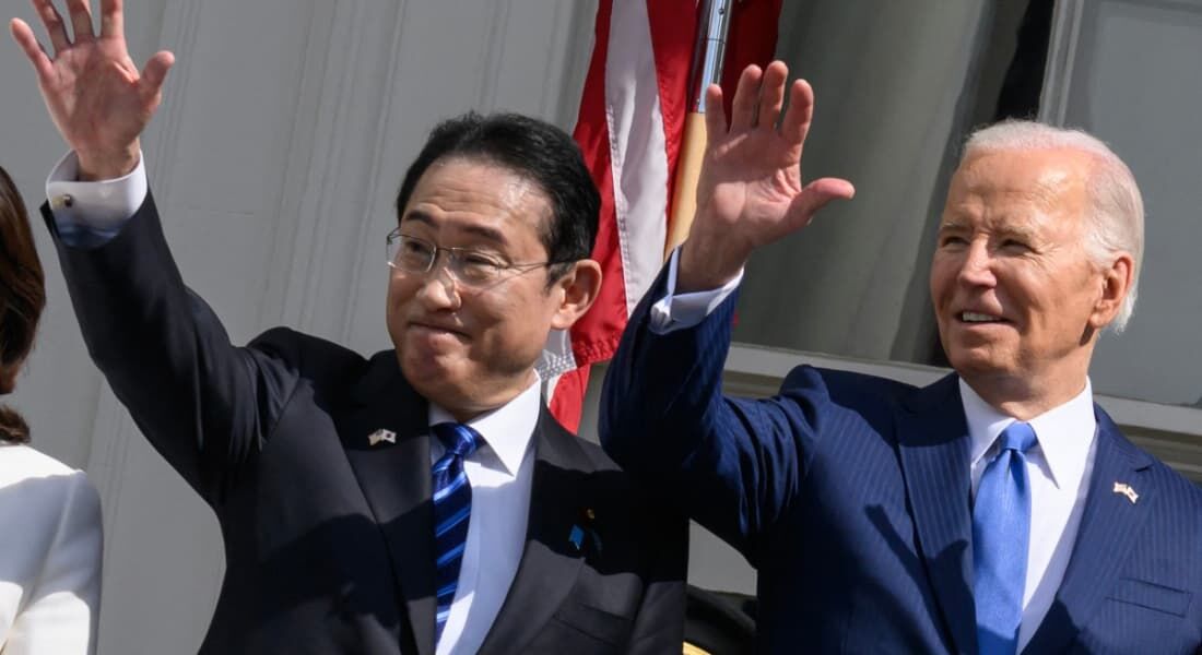 O primeiro-ministro do Japão, Fumio Kishida, e o presidente dos EUA, Joe Biden