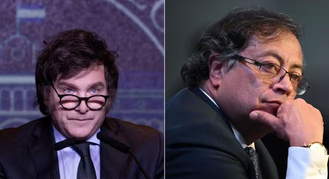 Os presidentes Javier Milei e Gustavo Petro