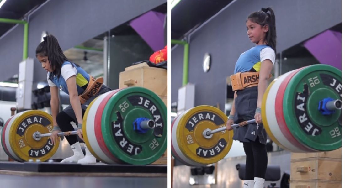 Arshia Goswami, de 9 anos, consegue levantar o equivalente a três vezes ao próprio peso