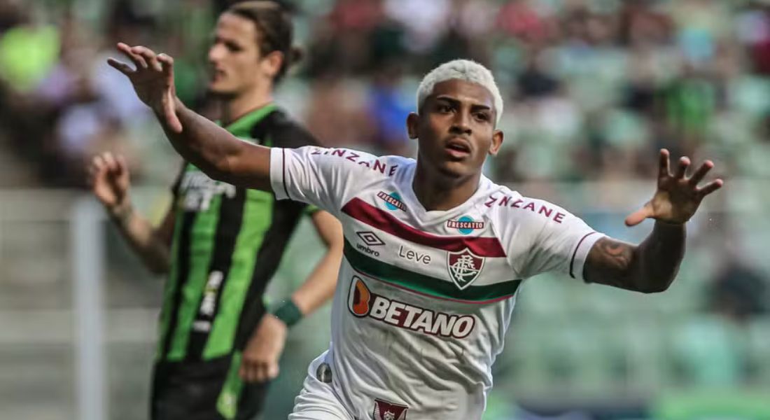 John Kennedy marcou um dos gols da vitória do Fluminense sobre o América-MG em 2023