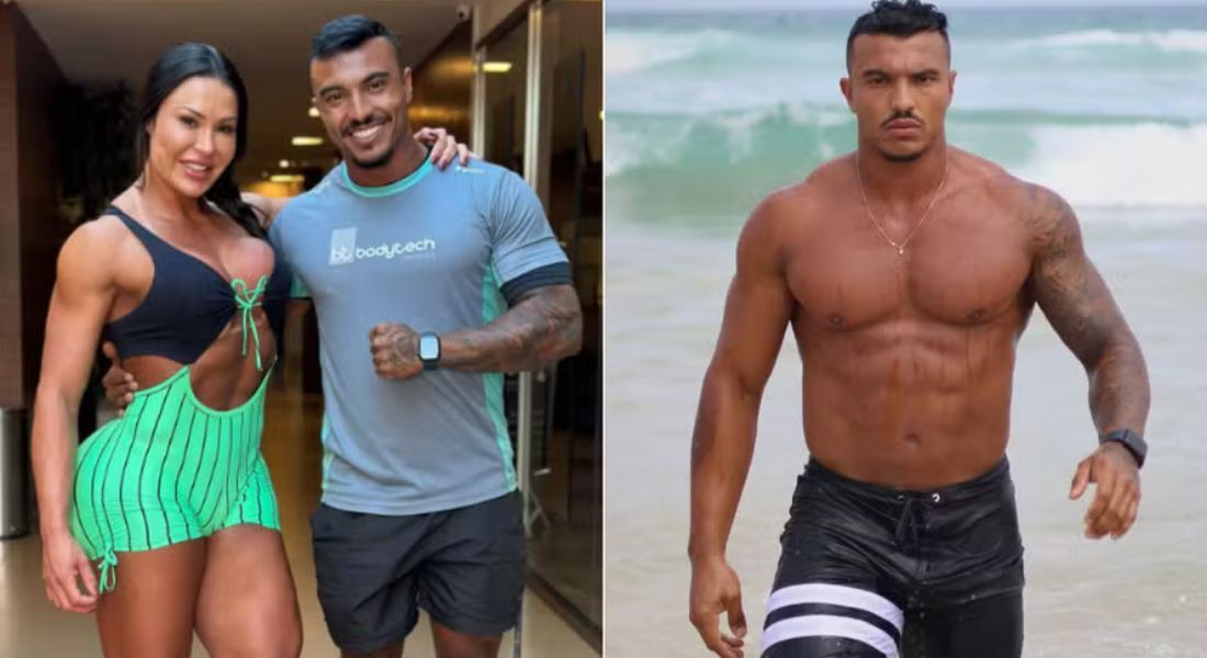 Gracyanne ao lado do atual personal trainer, Jorge Faislon