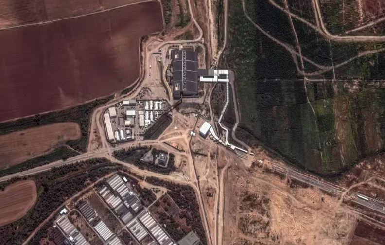 Imagem de satélite do posto de fronteira de Erez, que serve como porta de entrada para o Norte da Faixa de Gaza 