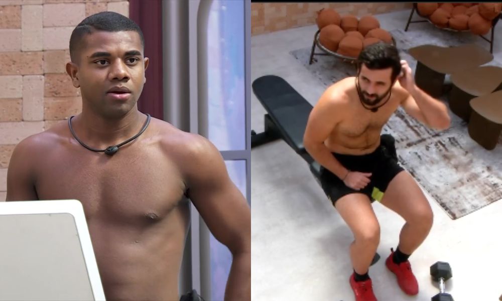 Davi e Matteus conversam sobre sisters na academia do BBB 24