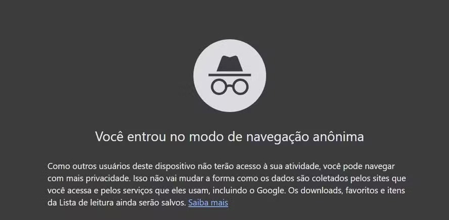 Modo anônimo do Google 