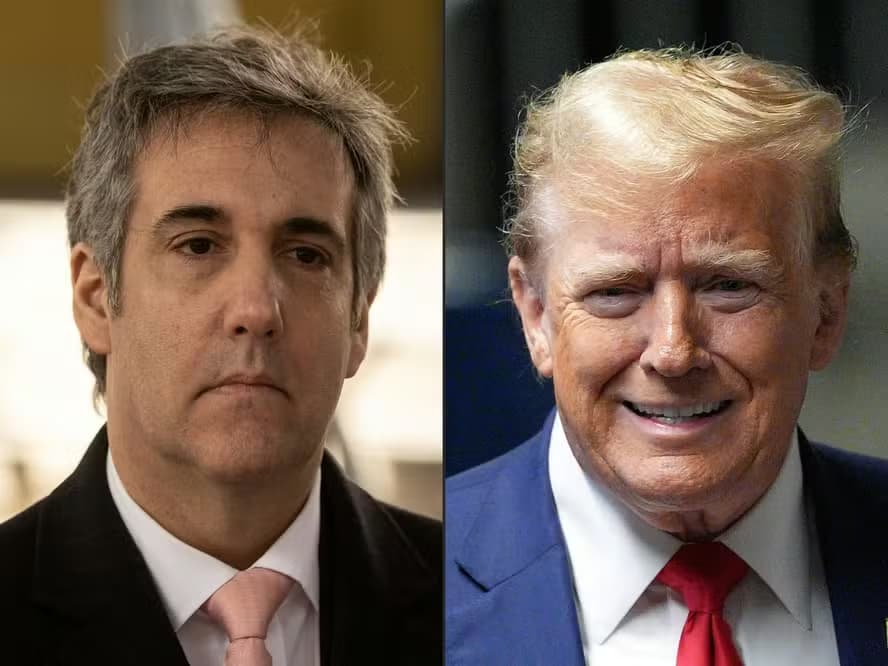 O ex-advogado de Trump Michael Cohen é interrogado pelo advogado atual do ex-presidente