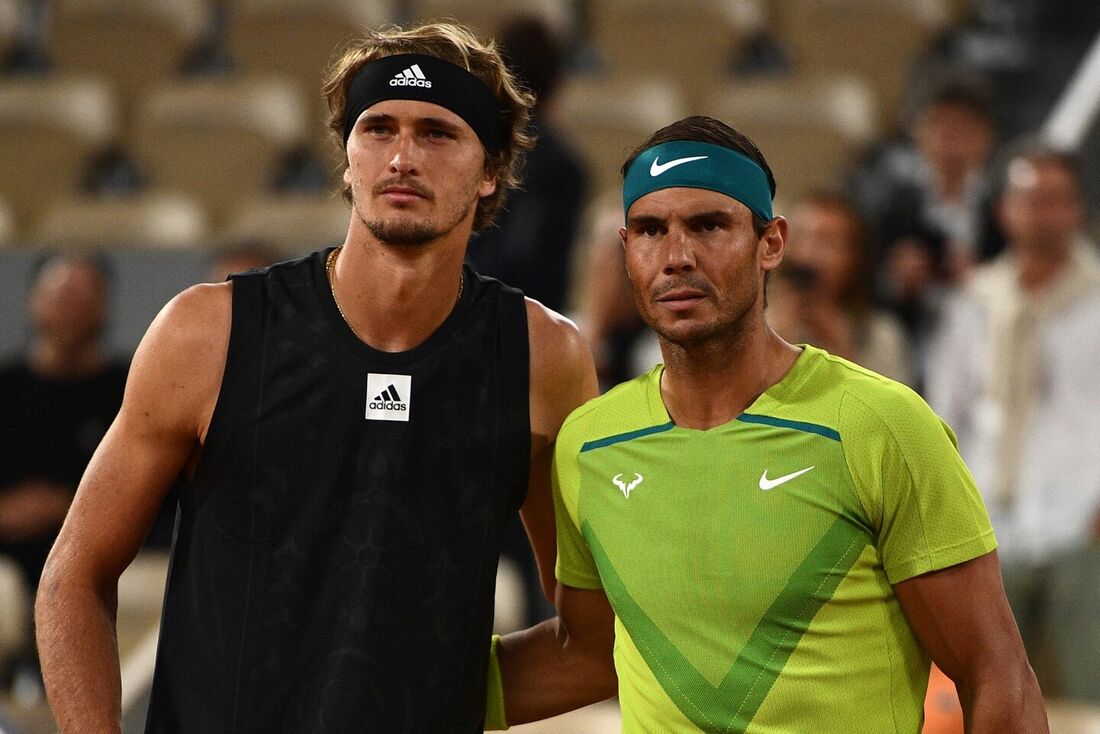 Zverev e Nadal na semifinal de Roland Garros, em 2022