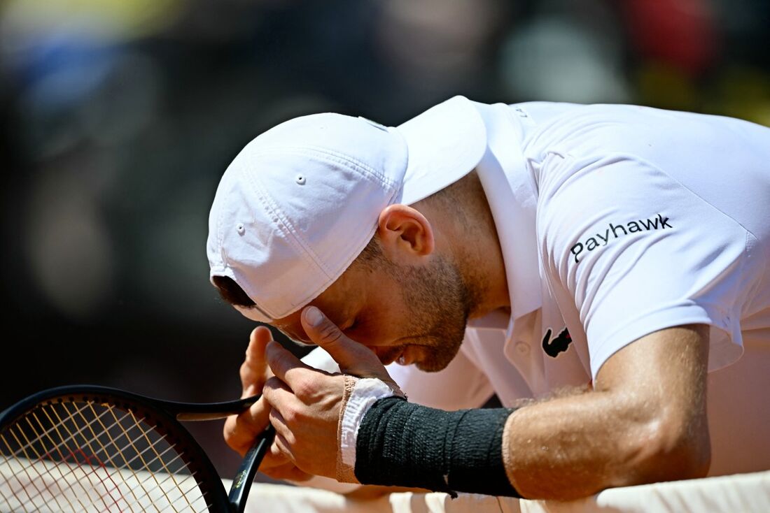 Grigor Dimitrov, durante sua partida contra Taylor Fritz