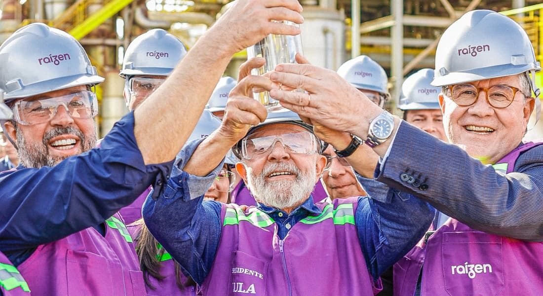 Lula na inauguração de planta de Etanol de Segunda Geração da Raízen nesta sexta-feira (24), em Guariba (SP).