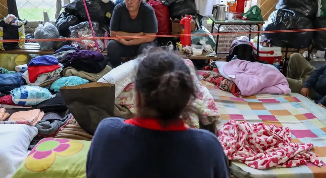 Moradores do Rio Grande do Sul em abrigo