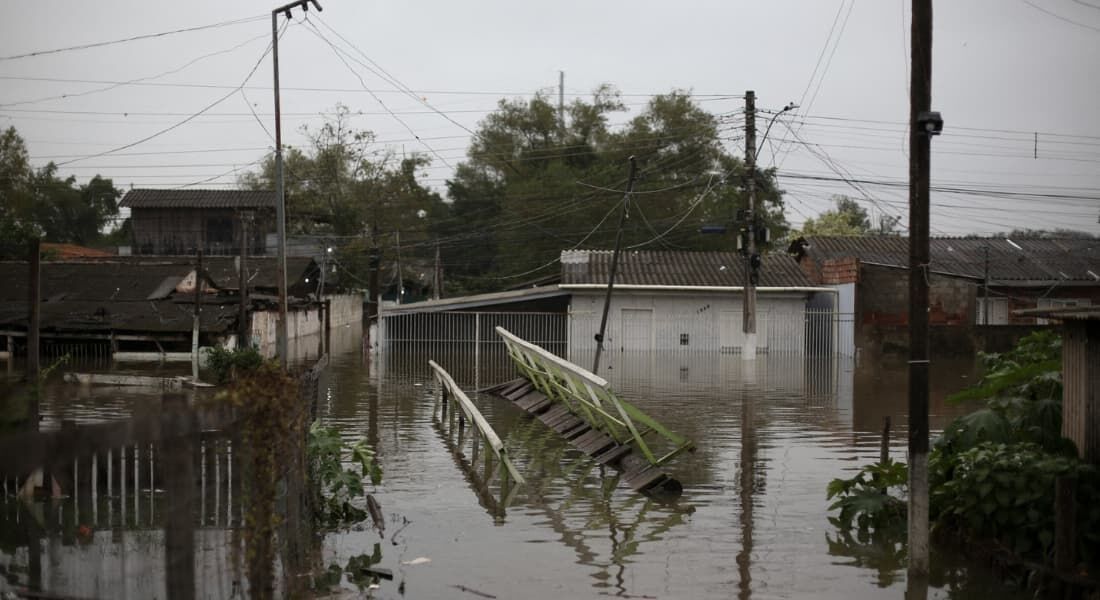 Inundação próximo a Porto Alegre, no Rio Grande do Su