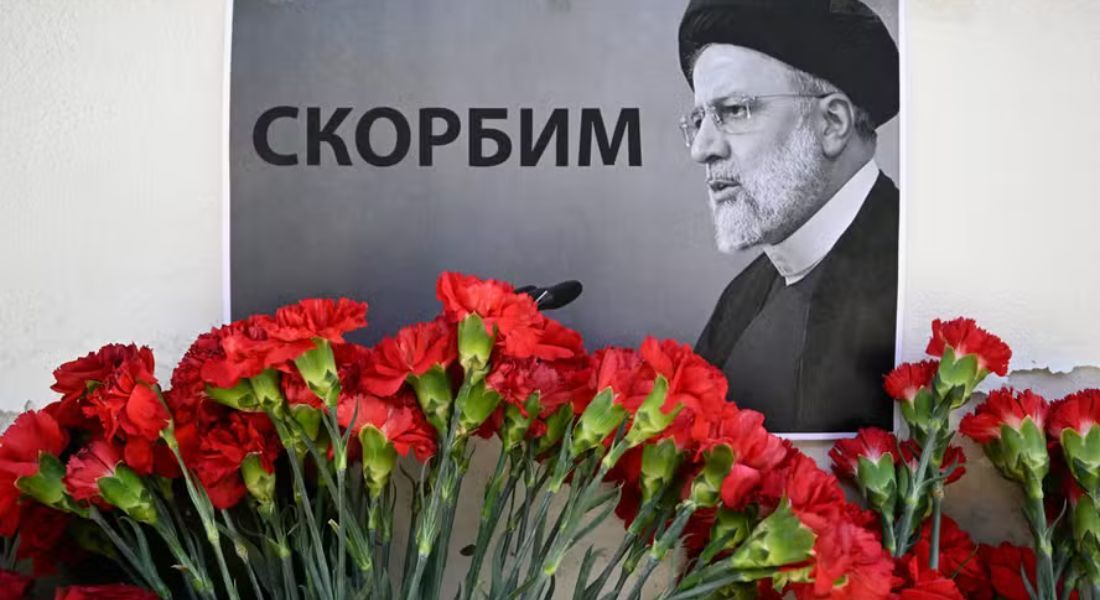 Memorial ao presidente iraniano, Ebrahim Raisi, em Moscou