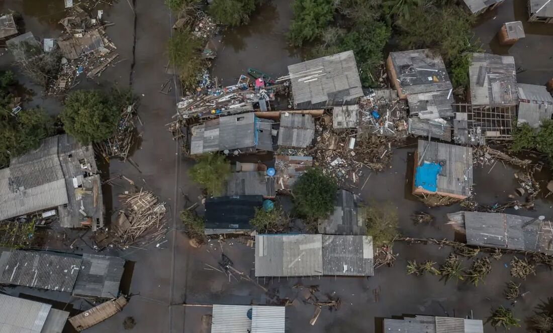 Eldorado do Sul, no RS, foi das mais atingidas pelas chuvas que caíram no início de maio