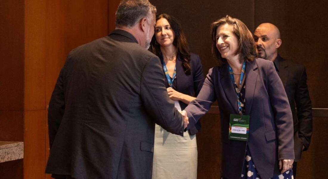 Melissa Flemming esteve em evento do G20, em São Paulo