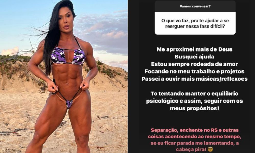 Gracyanne Barbosa responde dúvidas do público, em uma sequência de stories, publicada no domingo (19)