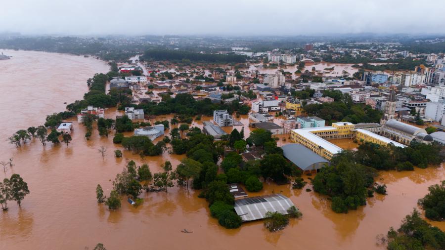 Lajeado, no Rio Grande do Sul, ficou coberta de água