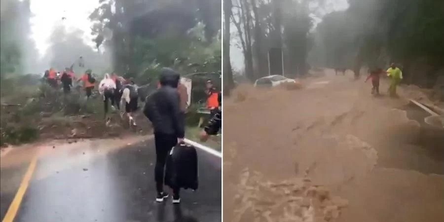 Equipe de futsal passou susto na estrada por conta das fortes chuvas no RS