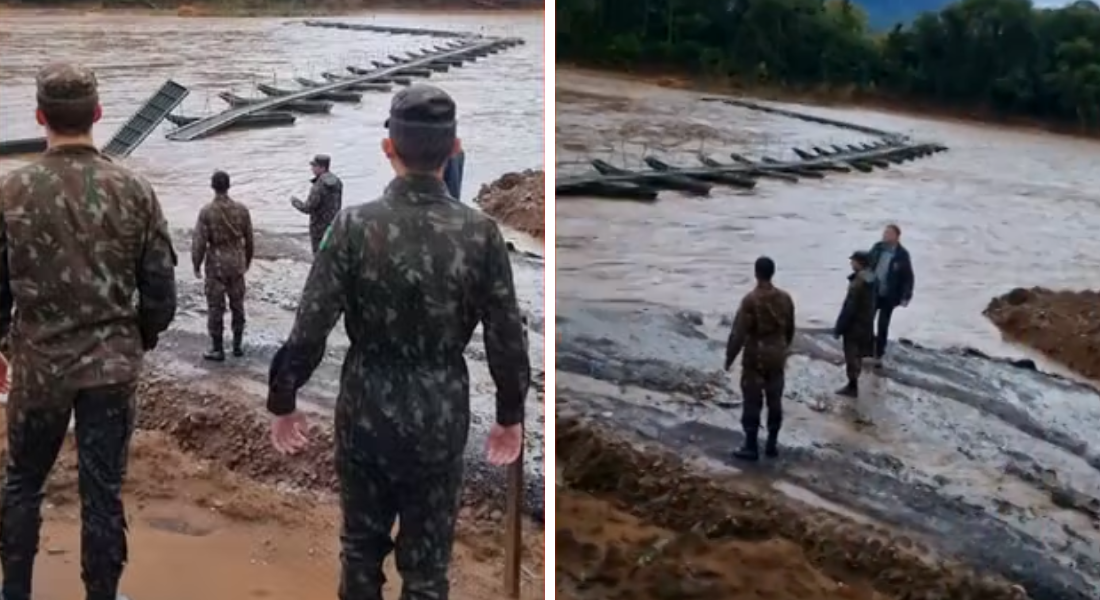 Estruturas foram levadas pela força da correnteza