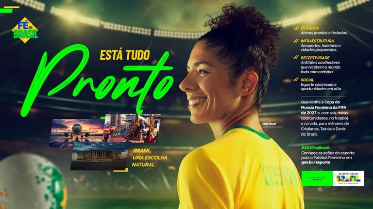 A atacante Cristiane foi o destaque do vídeo "Está Tudo Pronto" 