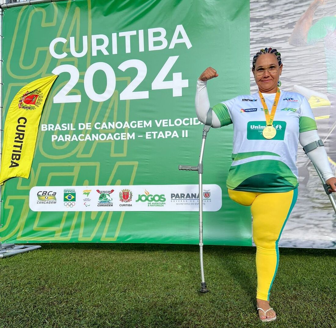 Jane Cleide da Silva, medalha de ouro na 2ª etapa da Copa Brasil de Paracanoagem