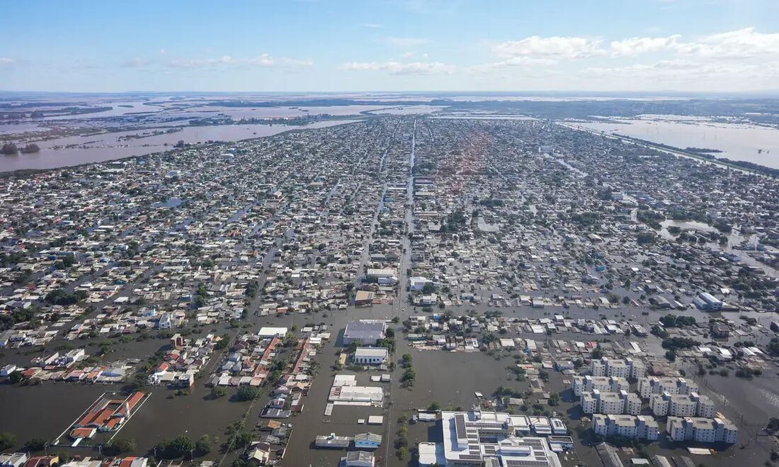 Cidade do Rio Grande do Sul após enchentes