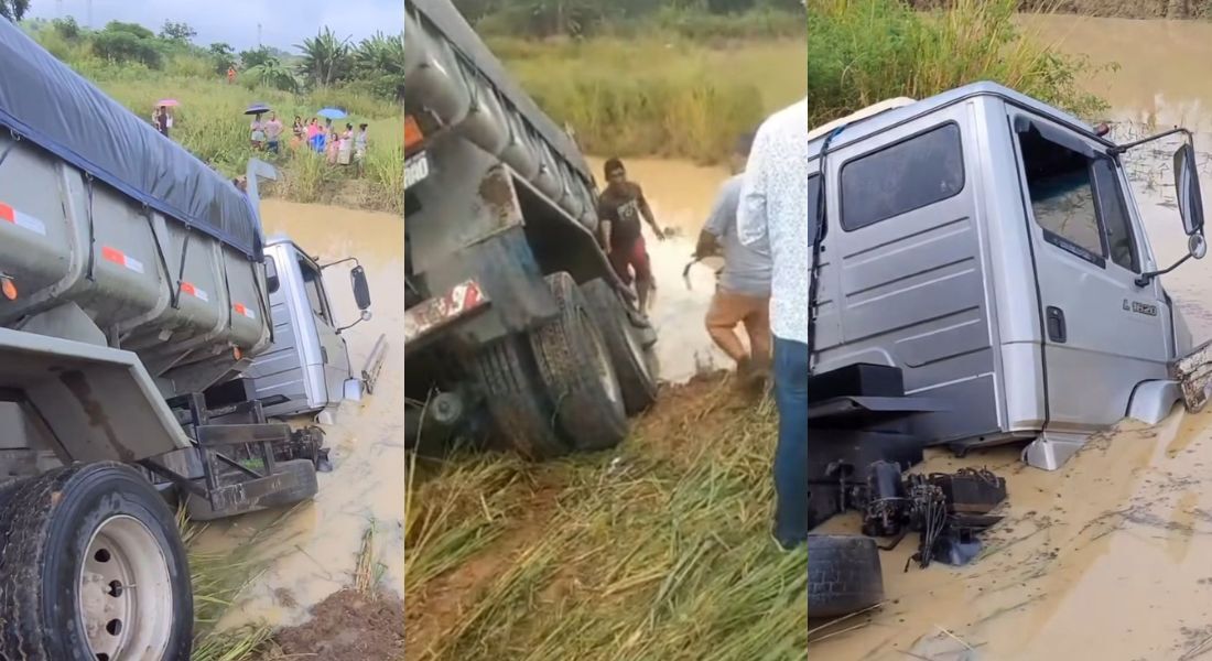 Dois homens que estavam em um dos caminhões morreram no local