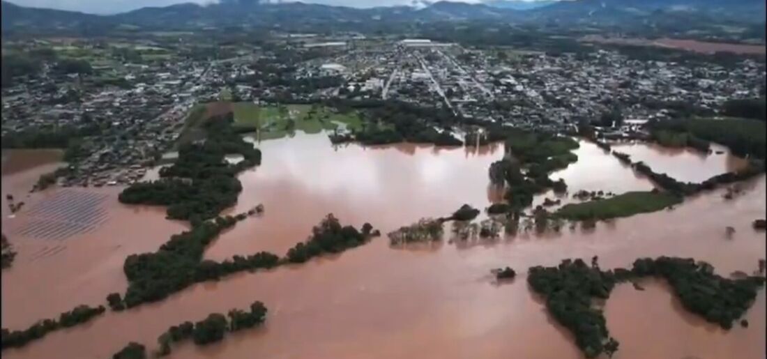 Área inundada no Rio Grande do Sul