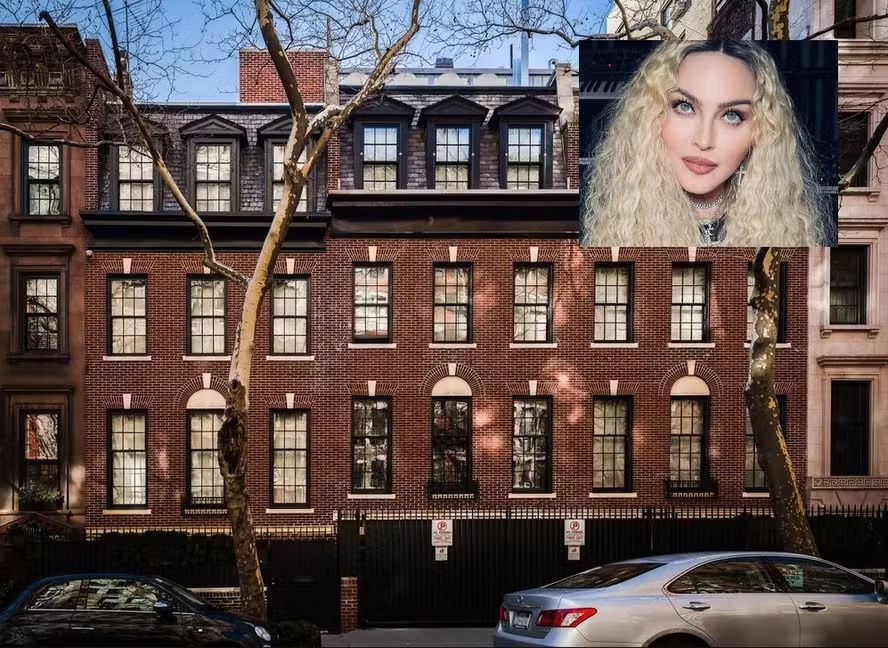 A fachada da casa onde Madonna mora, em Nova York, nos EUA 