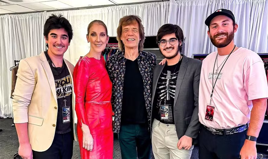 Céline Dion encontra Mick Jagger após show em Las Vegas