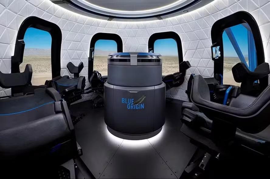 Cápsula de testes da empresa Blue Origin para turismo espacial