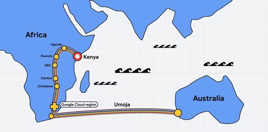 Google anuncia lançamento de cabo submarino que irá ligar a África e Austrália 