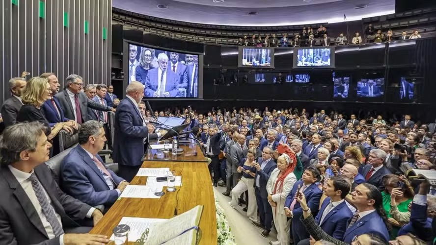 O presidente Lula em sessão do Congresso