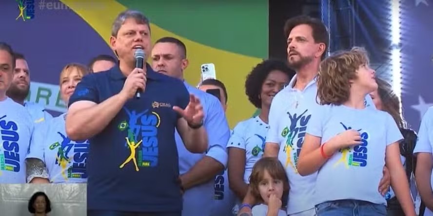 Tarcísio de Freitas na Marcha para Jesus de 2023 