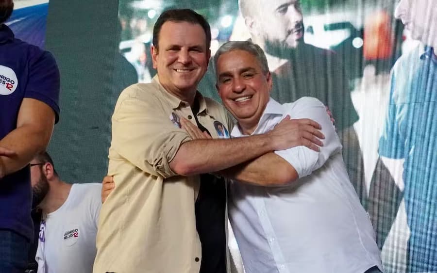 Paes com André Ceciliano, secretário de Assuntos Federativos do governo Lula e um dos cotados como vice. 